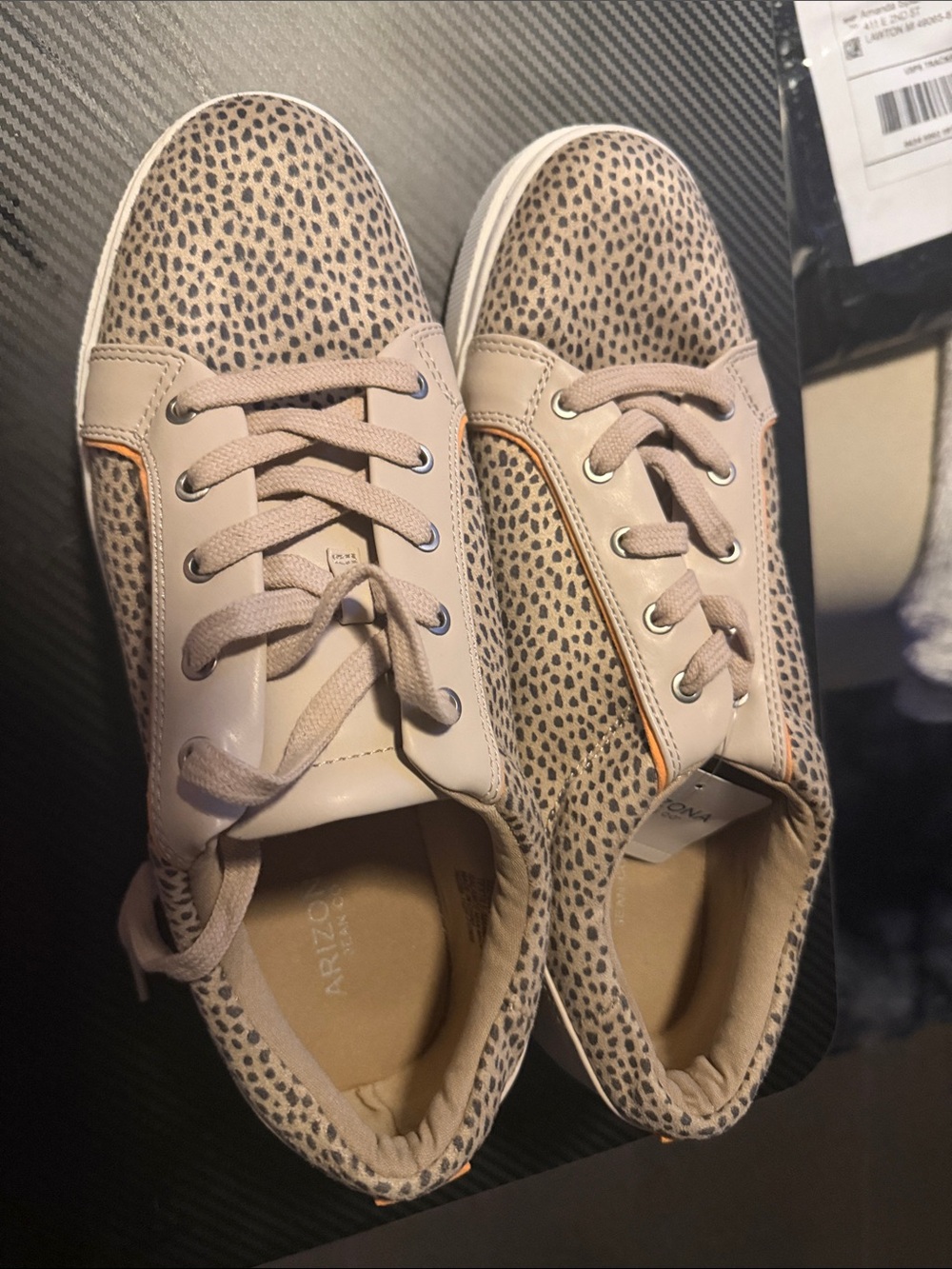 Arizona Jean Company Blush Leopard Print Lace-Up Sneakers